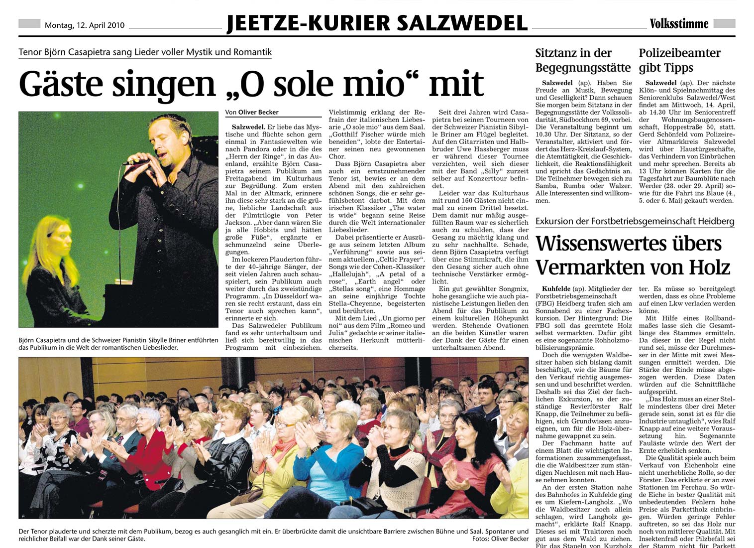 Sibylle Briner im Jeetze-Kurier Salzwedel
