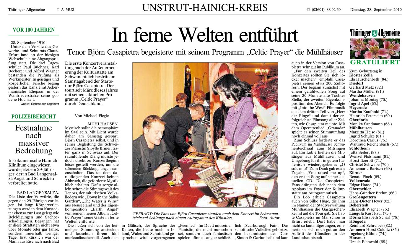 Sibylle Briner in der Th&uuml;ringer Allgemeinen Zeitung