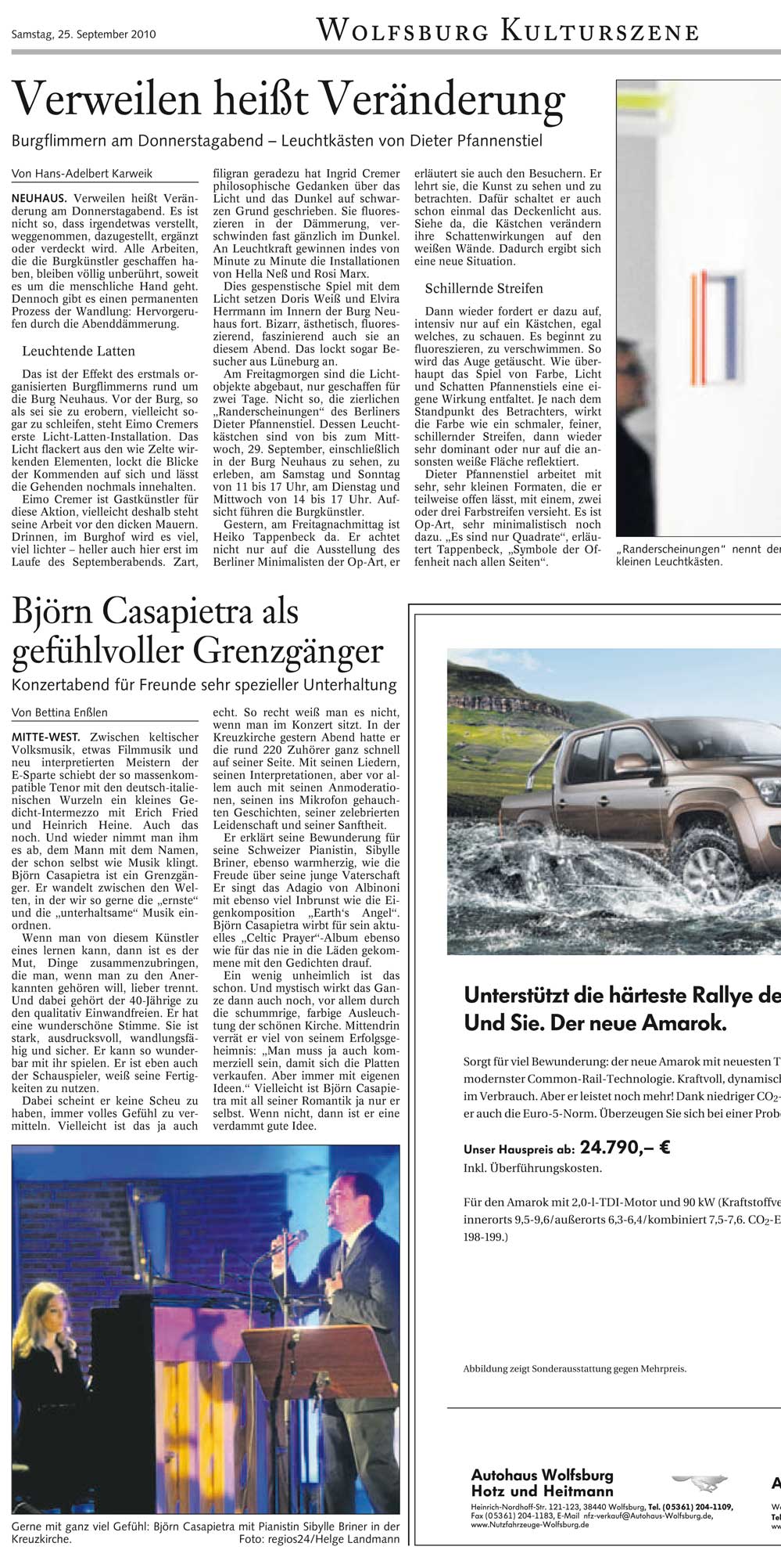 Sibylle Briner in den Wolfsburger Nachrichten