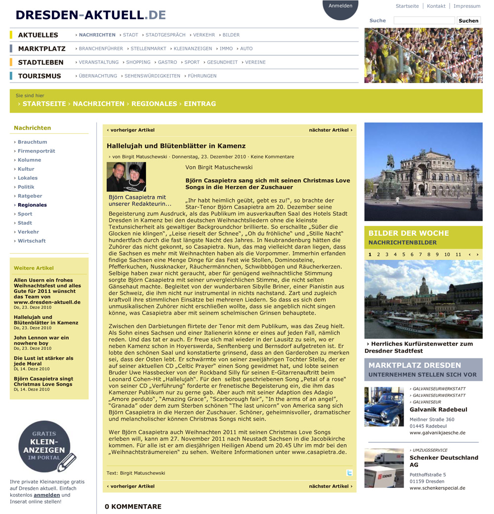 Sibylle Briner im Web bei Dresden Aktuell