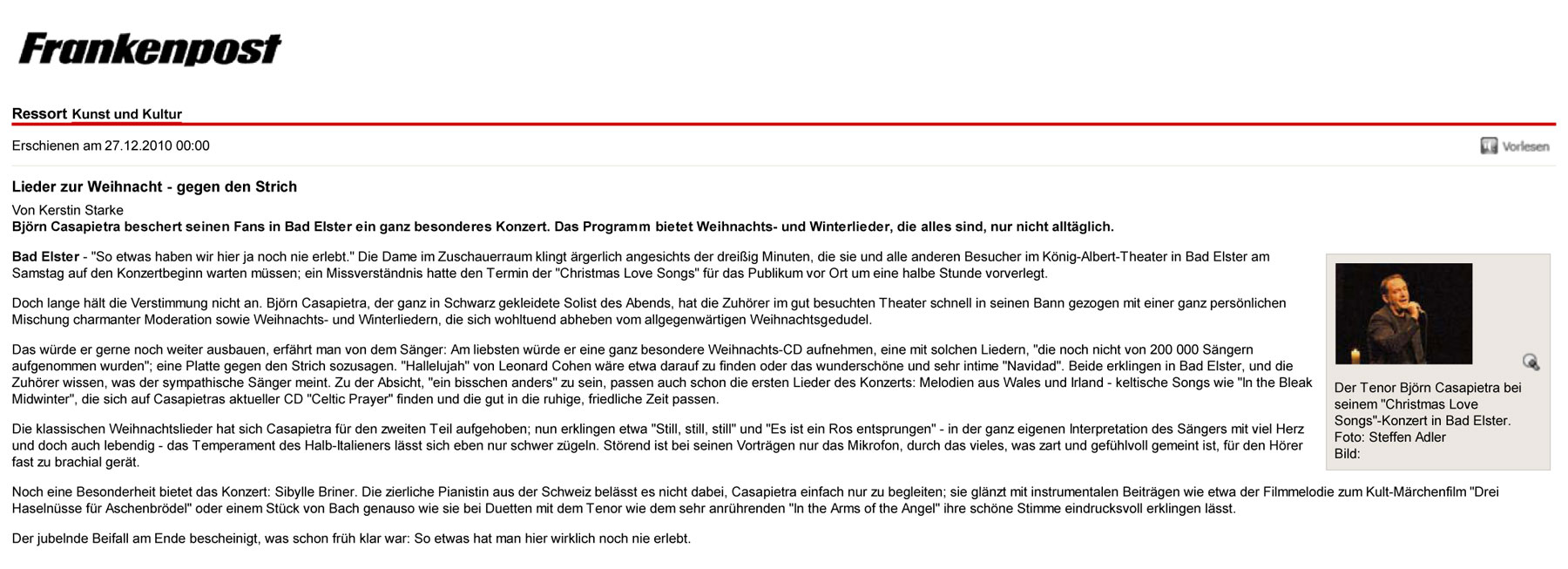 Sibylle Briner im Web bei der Frankenpost