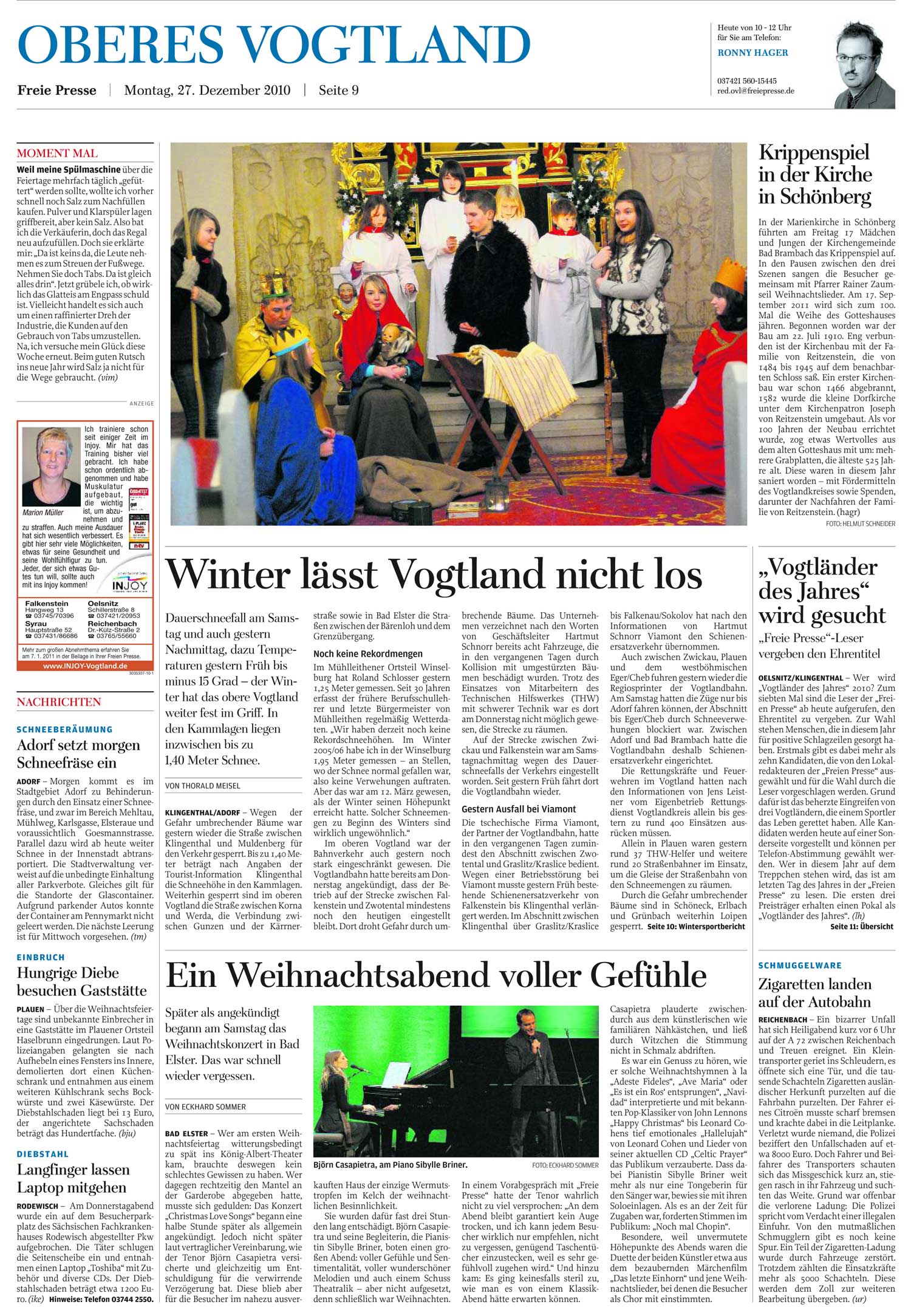 Sibylle Briner in der Freien Presse